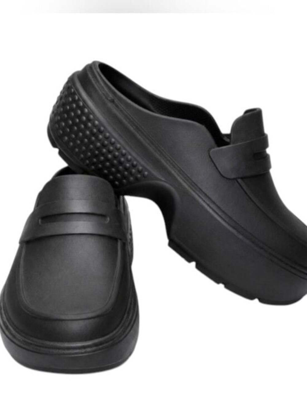 NWOB Crocs Stomp Loafer Iconic Comfort 209937-060 W 10 Men 8 Travel Rubber Blk - Picture 2 of 10